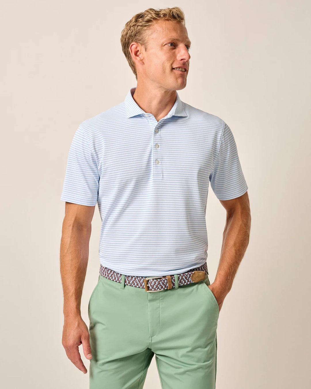 Stetsons Performance Mesh Polo In Malibu