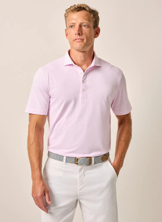 Johnnie-O Stetson Performance Mesh Polo In Porto Pink