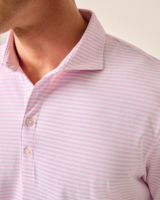 Johnnie-O Stetson Performance Mesh Polo In Porto Pink