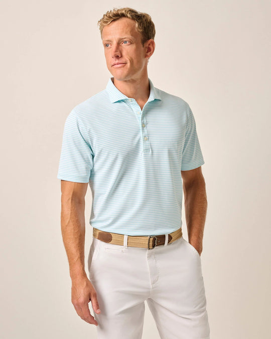 Johnnie-O Stetson Performance Mesh Polo In Tarpon