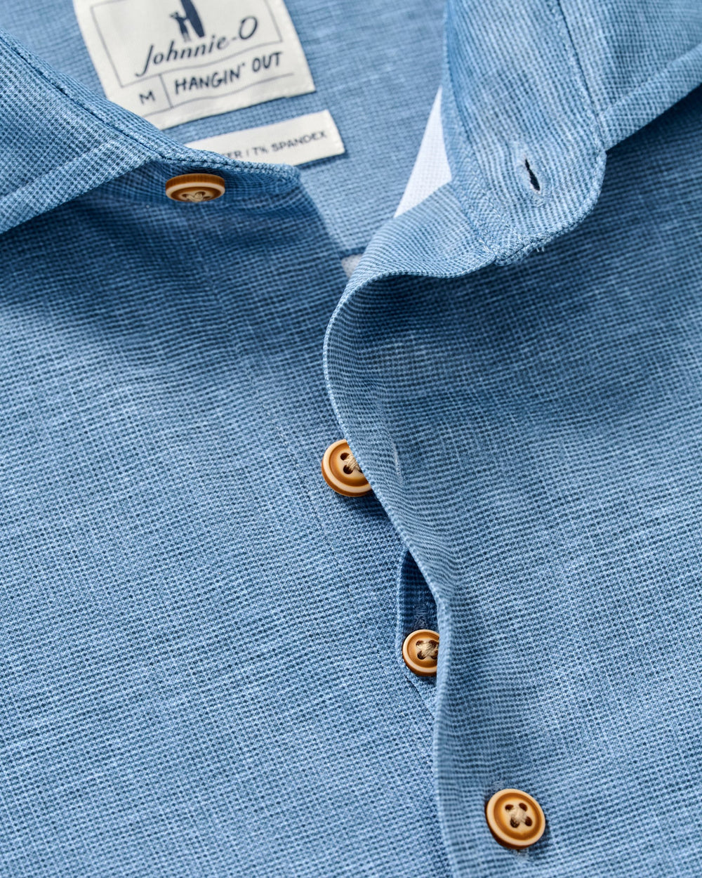 Breck Printed Mesh Short Sleeve Button Up Shirt In Sound Side