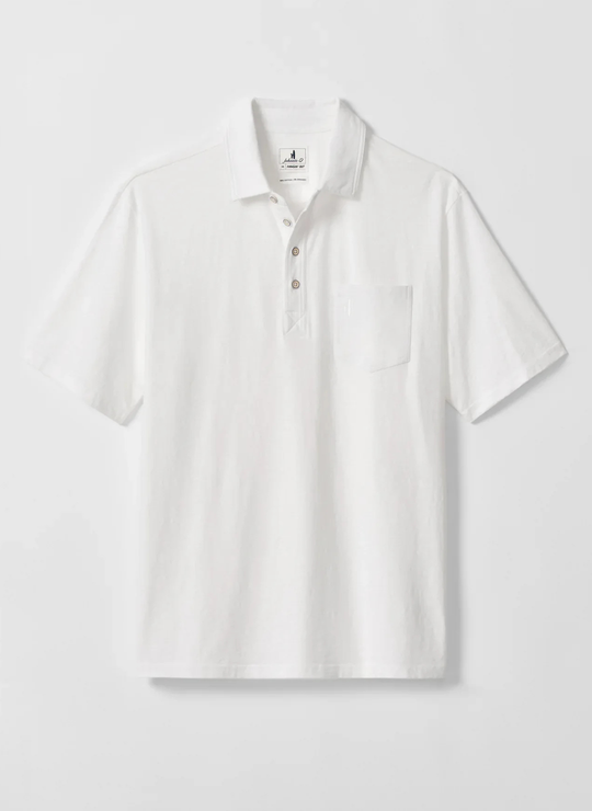 Coastal Wash Original 4-Button Polo In White