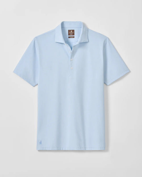 Fine Pique Knit 4-Button Polo - Elba Solid in Airy Blue