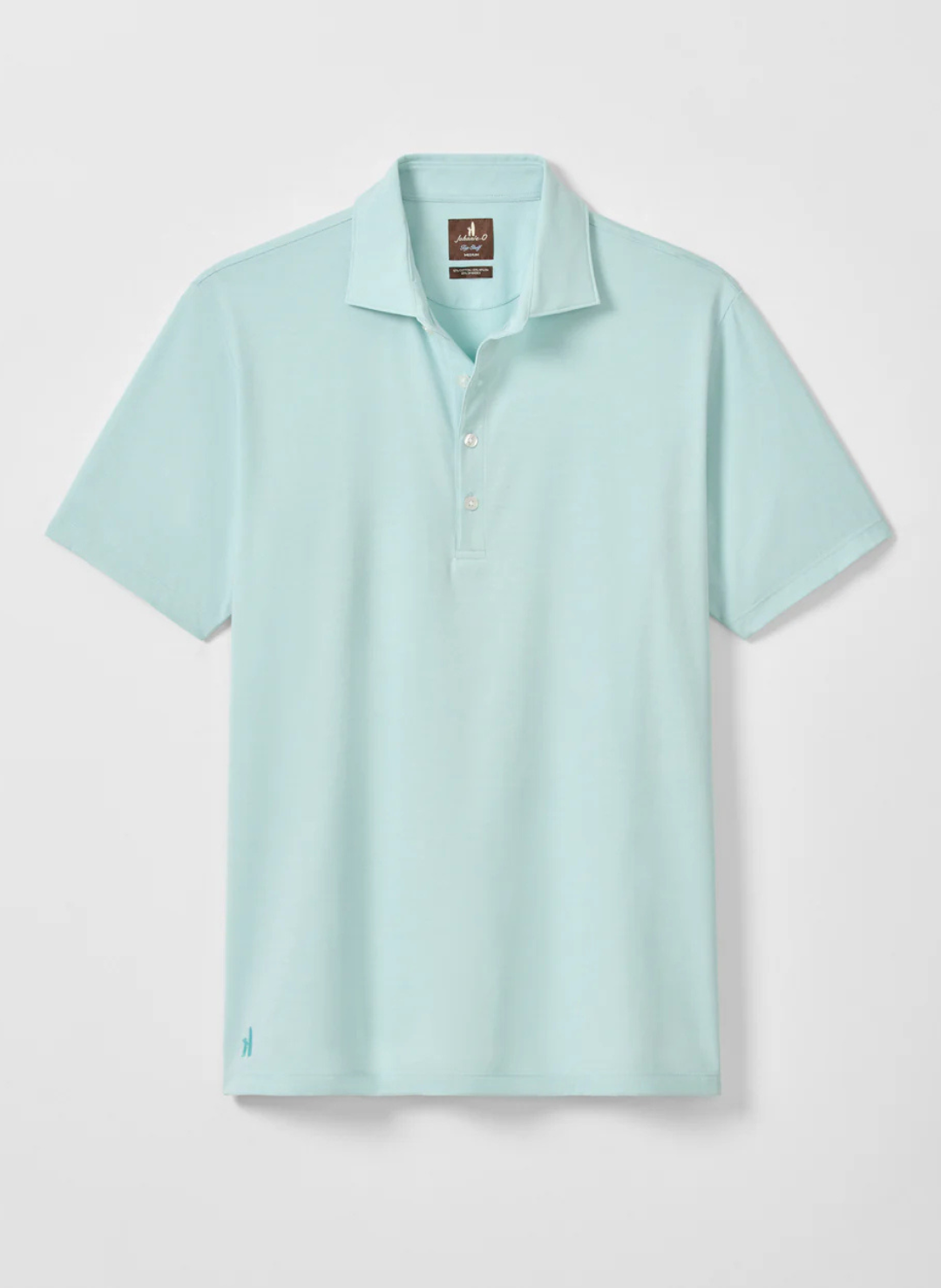 Fine Pique Knit 4-Button Polo - Elba Solid in Blue Crush
