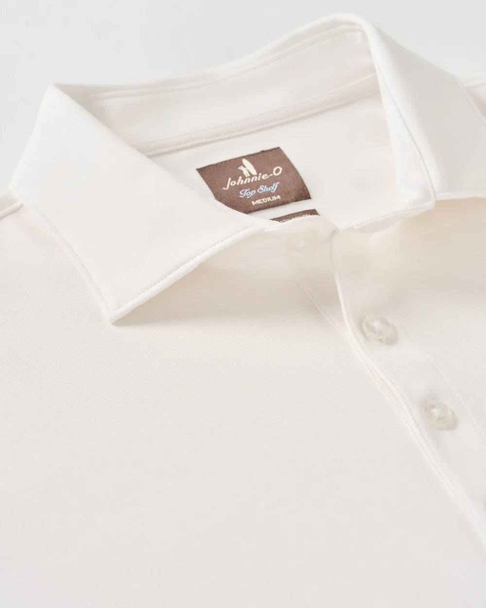 Fine Pique Knit 4-Button Polo - Elba Solid in White