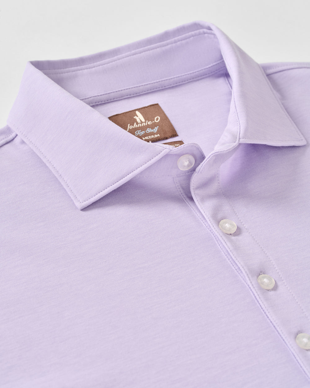 Fine Pique Knit 4-Button Polo - Elba Solid in Wisteria