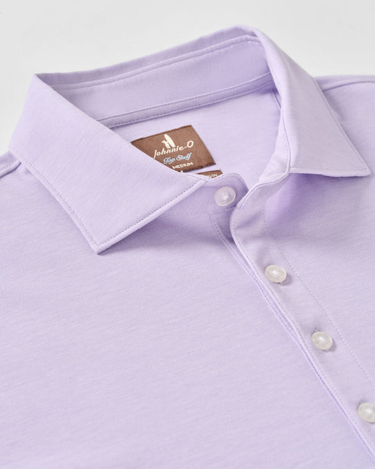 Fine Pique Knit 4-Button Polo - Elba Solid in Wisteria