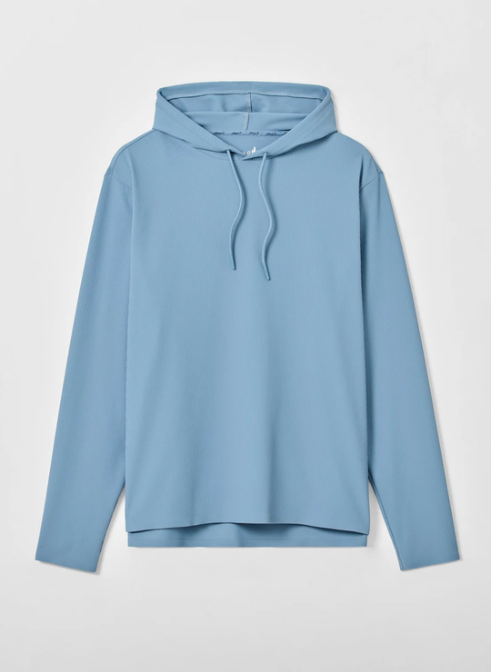 Hoppin Ribbed Knit Performance Hoodie In Carbon Fiber