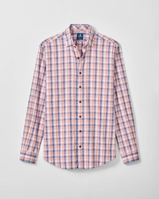 Johnnie-O Jordi Slub Cotton Button Down Shirt In Lollipop