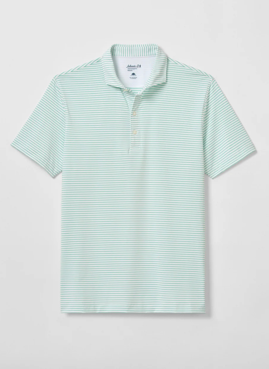 Performance Jersey Polo - Michael Stripe in Cilantro