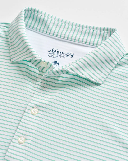 Performance Jersey Polo - Michael Stripe in Cilantro