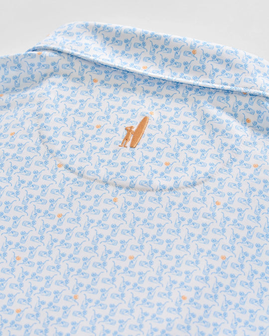 Minty Performance Jersey Polo In Malibu