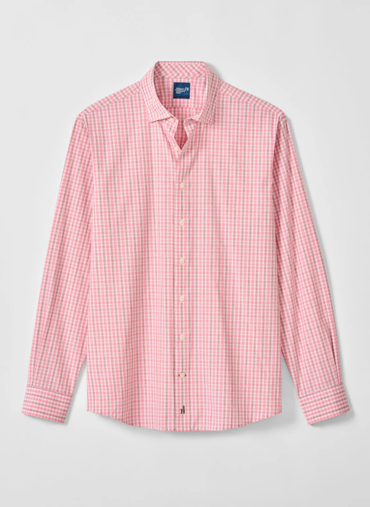 Everyday Performance Button Down Shirt - Morse Plaid in Petal