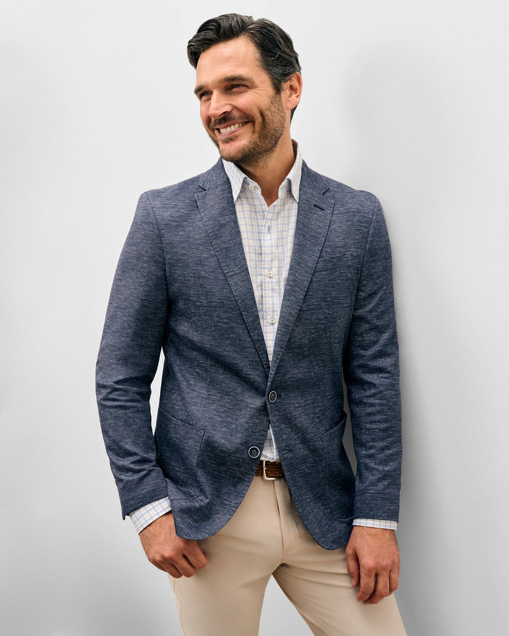 Swindon Top Shelf Printed Knit Sport Coat In Navy