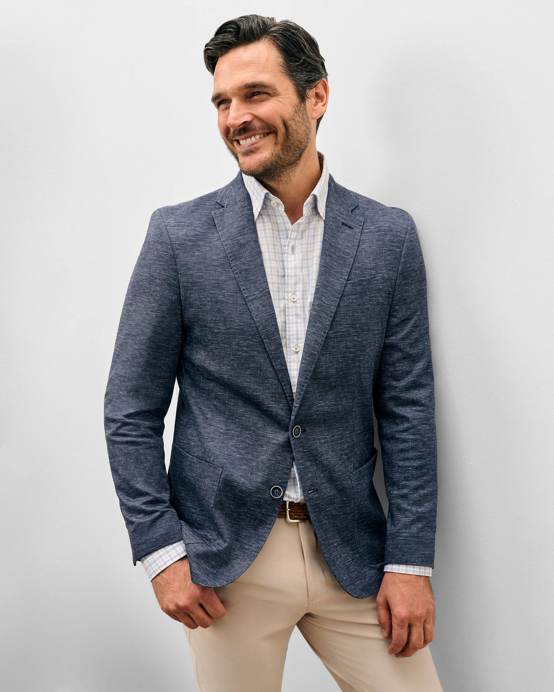 Swindon Top Shelf Printed Knit Sport Coat In Navy