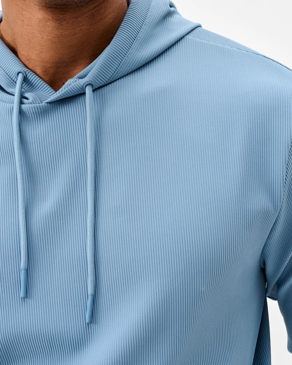 Hoppin Ribbed Knit Performance Hoodie In Carbon Fiber