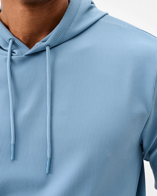 Hoppin Ribbed Knit Performance Hoodie In Carbon Fiber