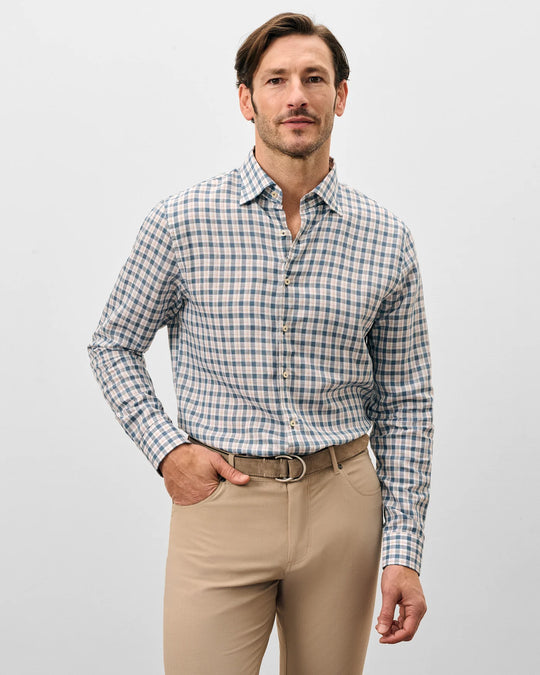 Tad Top Shelf Linen Button Down Shirt In Wake