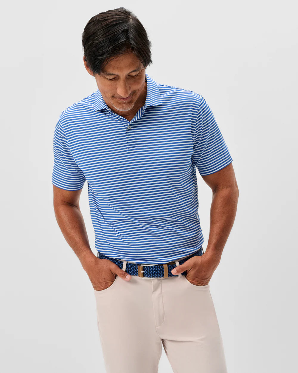 Performance Jersey Polo - Rez Stripe in Sound Side
