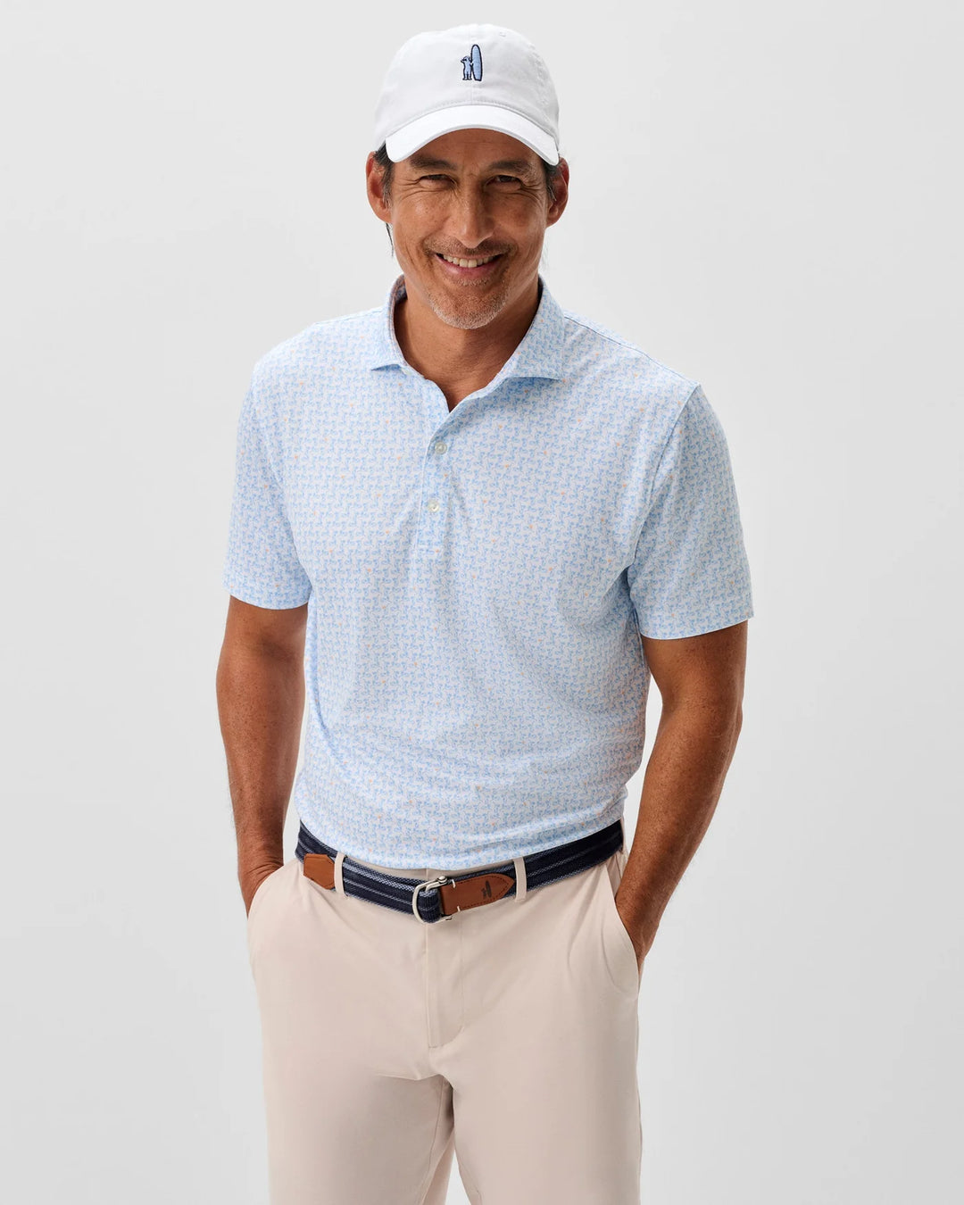 Minty Performance Jersey Polo In Malibu