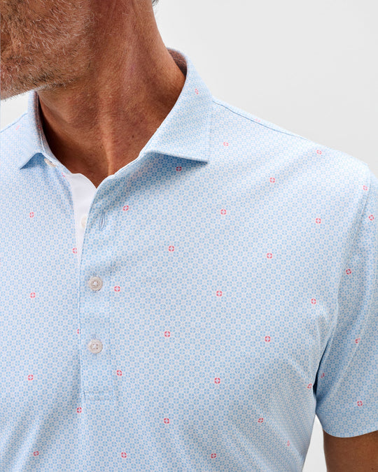 Parson Performance Mesh Polo In Malibu