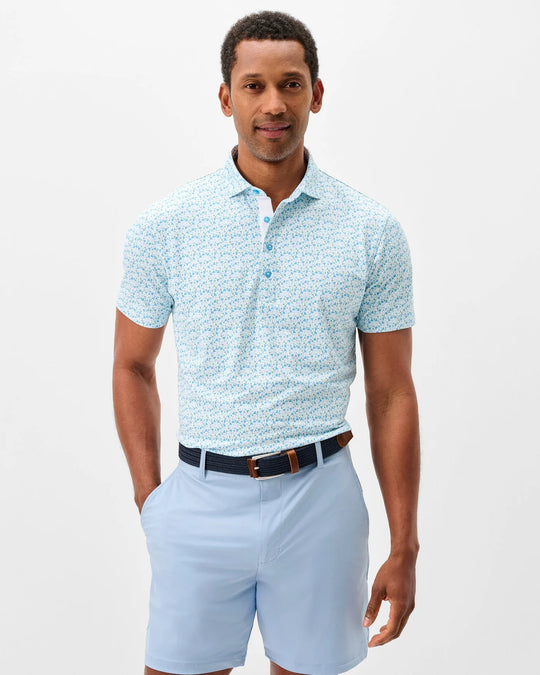 Cocktail Time Performance Mesh Polo In Dolphin