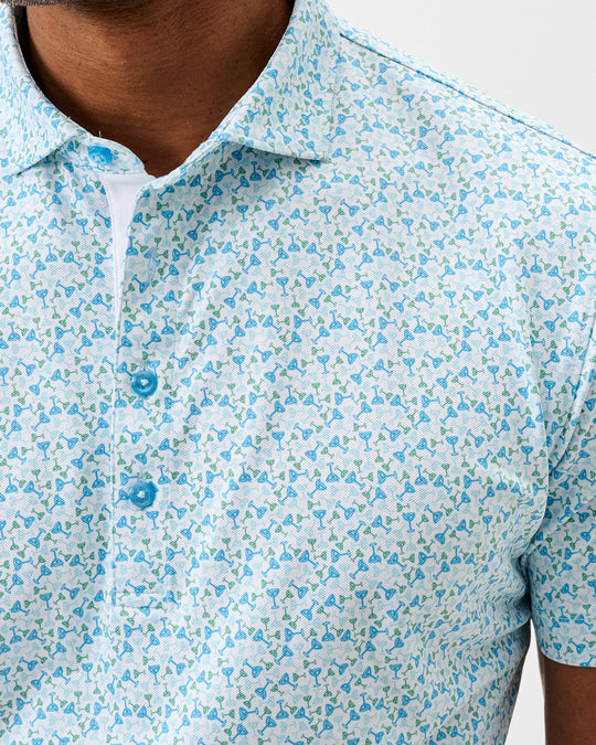 Cocktail Time Performance Mesh Polo In Dolphin