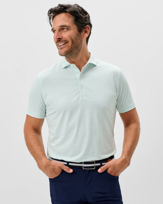 Michael Performance Jersey Polo In Cilantro
