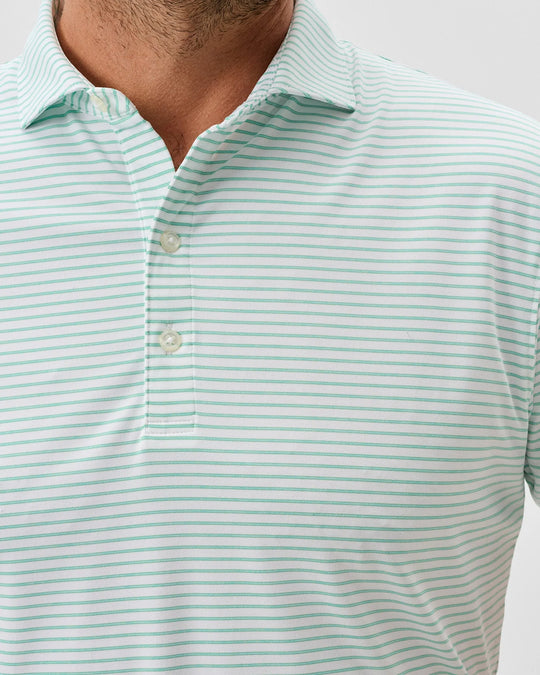 Michael Performance Jersey Polo In Cilantro