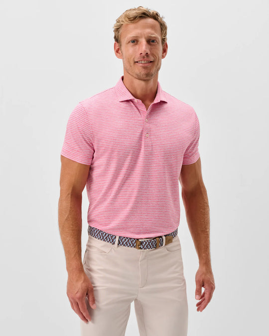 Michael Performance Jersey Polo In Punch