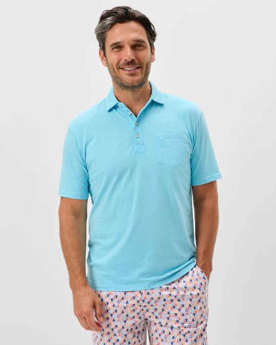 Coastal Wash Original 4-Button Polo In Topaz