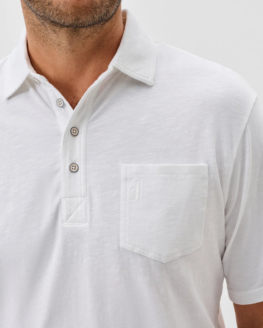 Coastal Wash Original 4-Button Polo In White