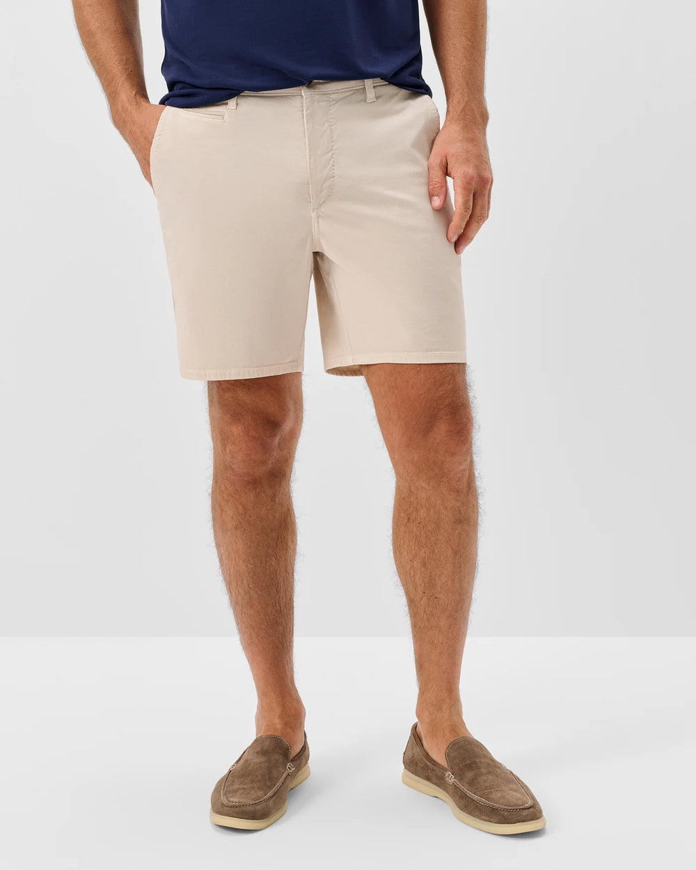 Nassau Cotton Blend Shorts In Stone