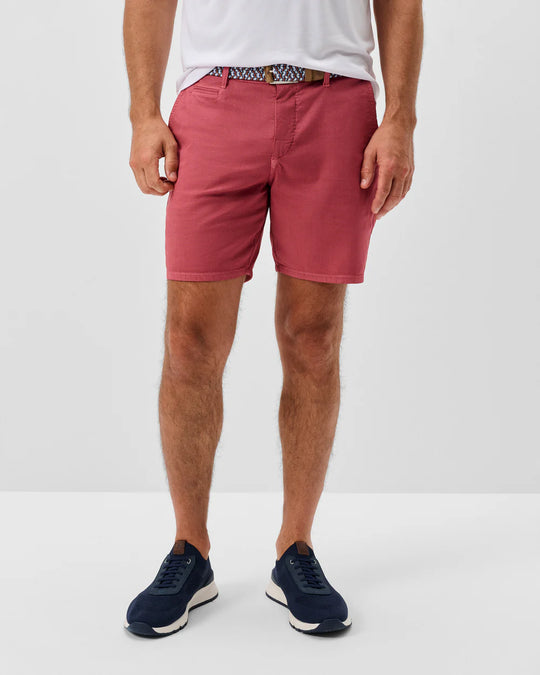 Nassau Cotton Blend Shorts In Washed Red