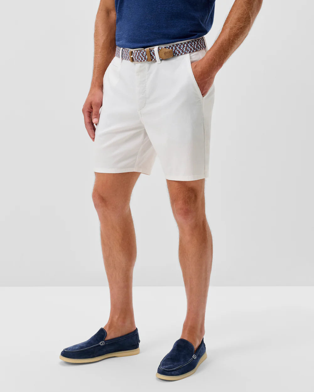 Nassau Cotton Blend Shorts In White