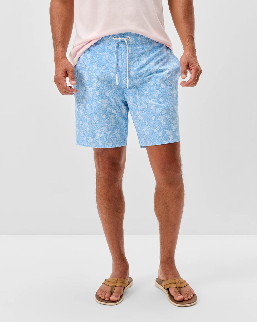 Swingin The Half Elastic 7" Surf Shorts In Malibu