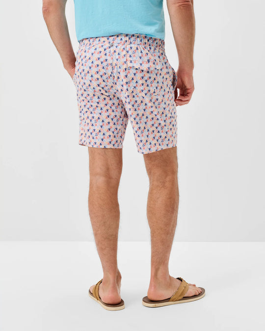 Shelly Half Elastic 7" Swim Trunks In White