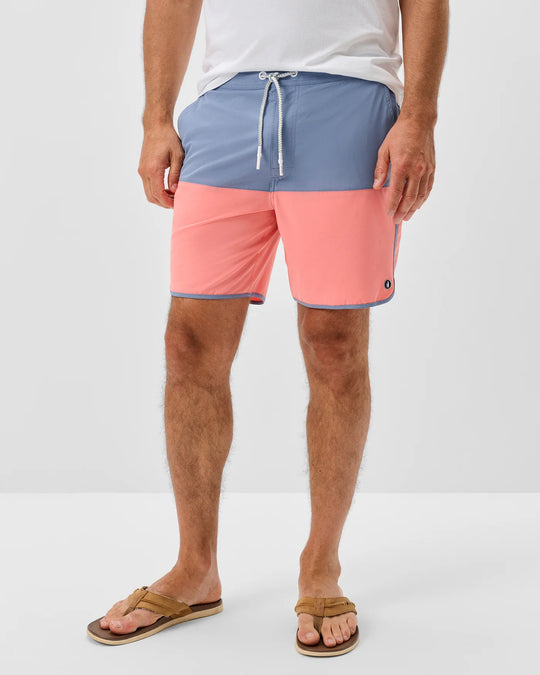 Tully Half Elastic 7" Surf Shorts - Scalloped Hem In Noreaster