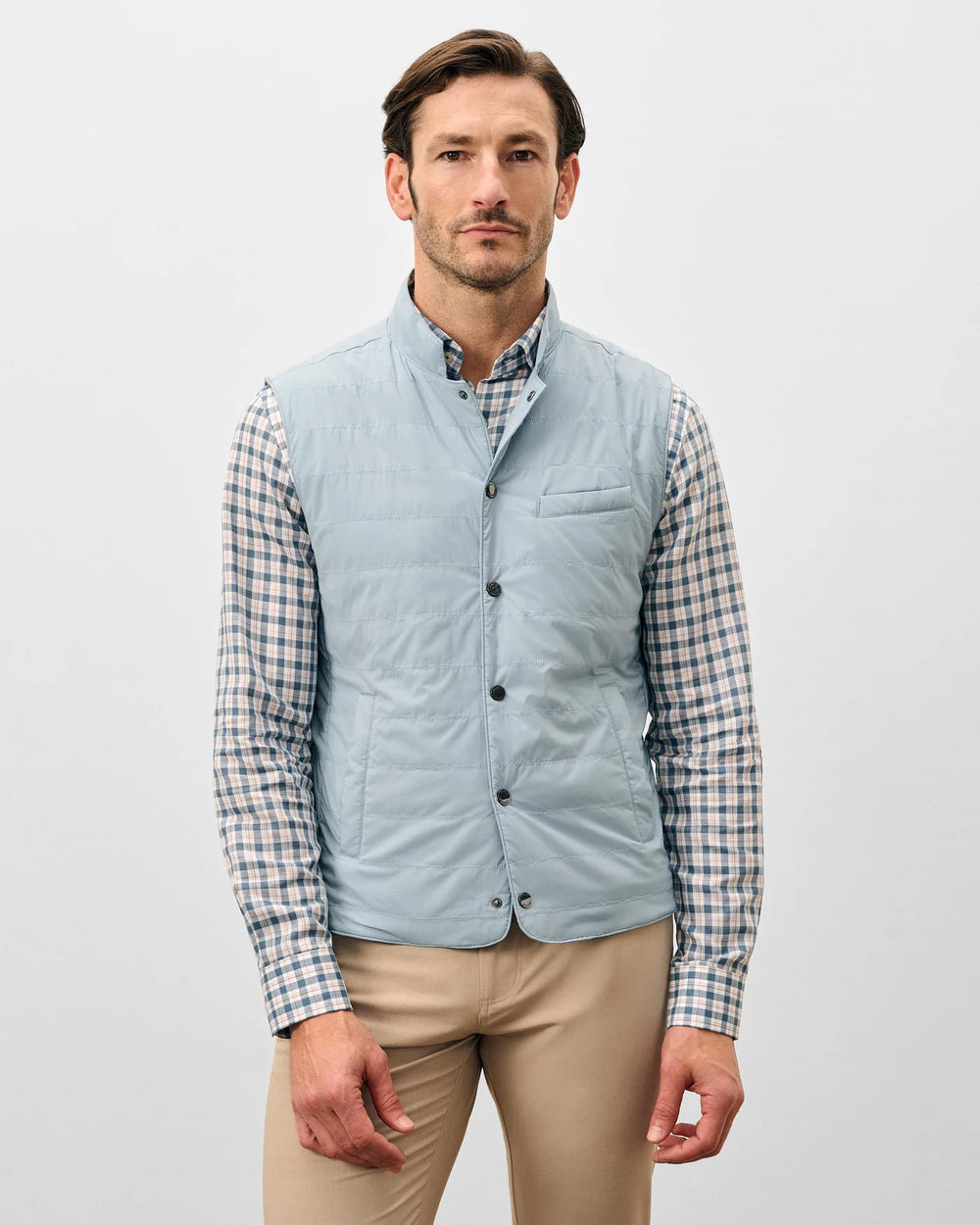 Bauer Quilted Vest In Steel Blue