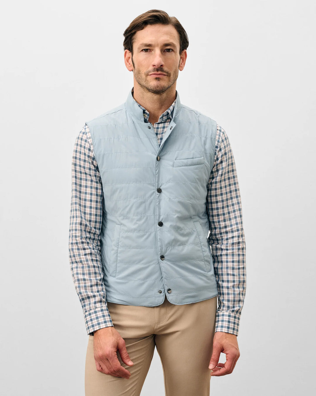 Bauer Quilted Vest In Steel Blue