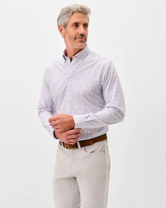 Everyday Performance Button Down Shirt - Tinsley Plaid in Laguna Blue