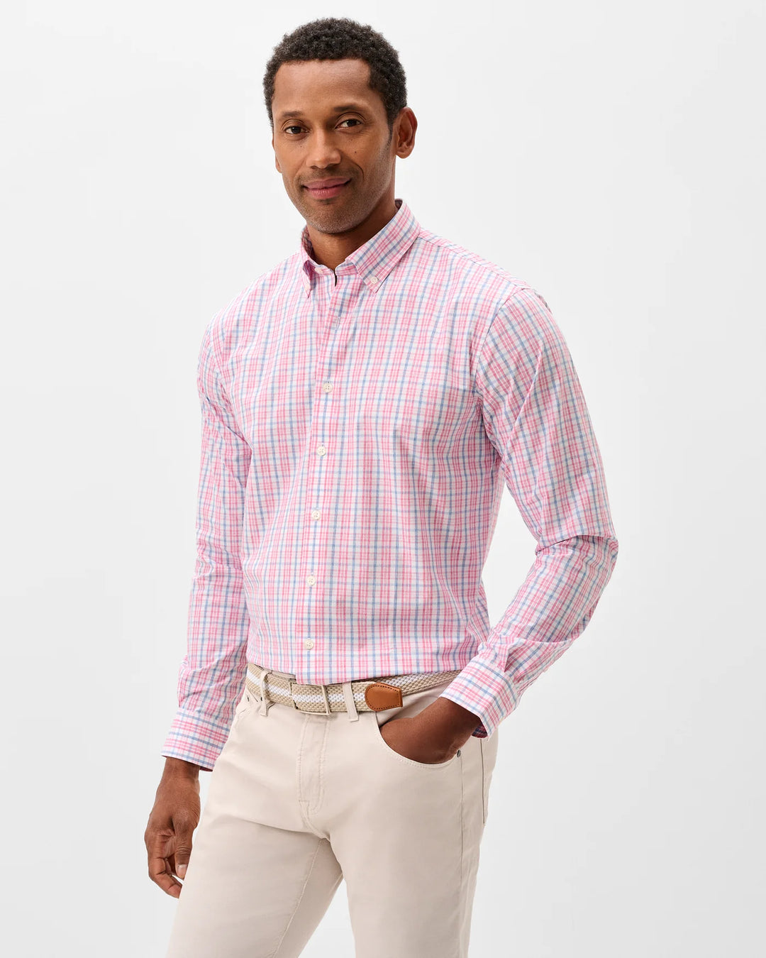 Tinsley Everyday Performance Button Down Shirt In Snapper