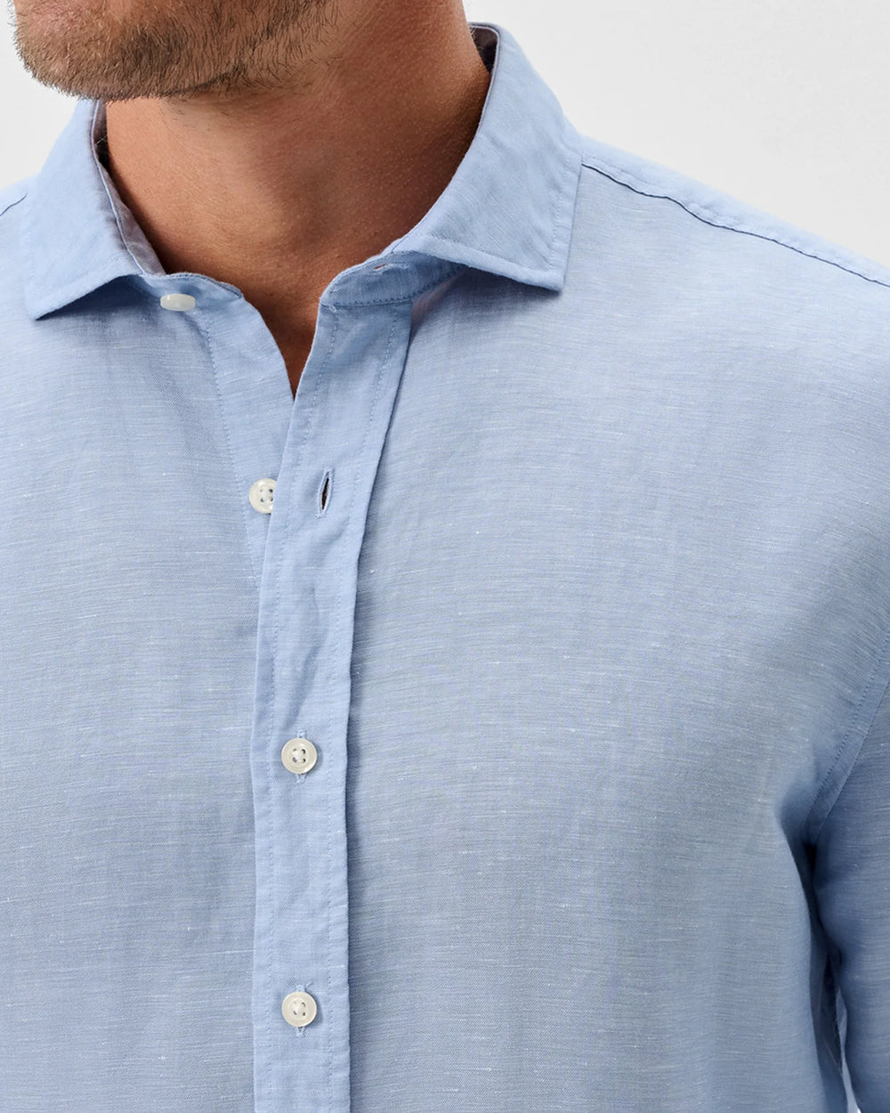 McCarthy Linen Blend Button Down Shirt In Malibu