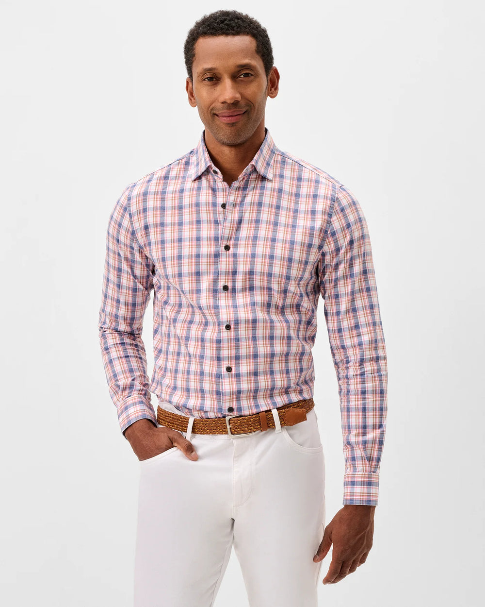 Johnnie-O Jordi Slub Cotton Button Down Shirt In Lollipop