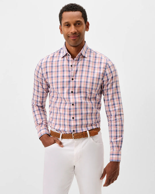 Johnnie-O Jordi Slub Cotton Button Down Shirt In Lollipop