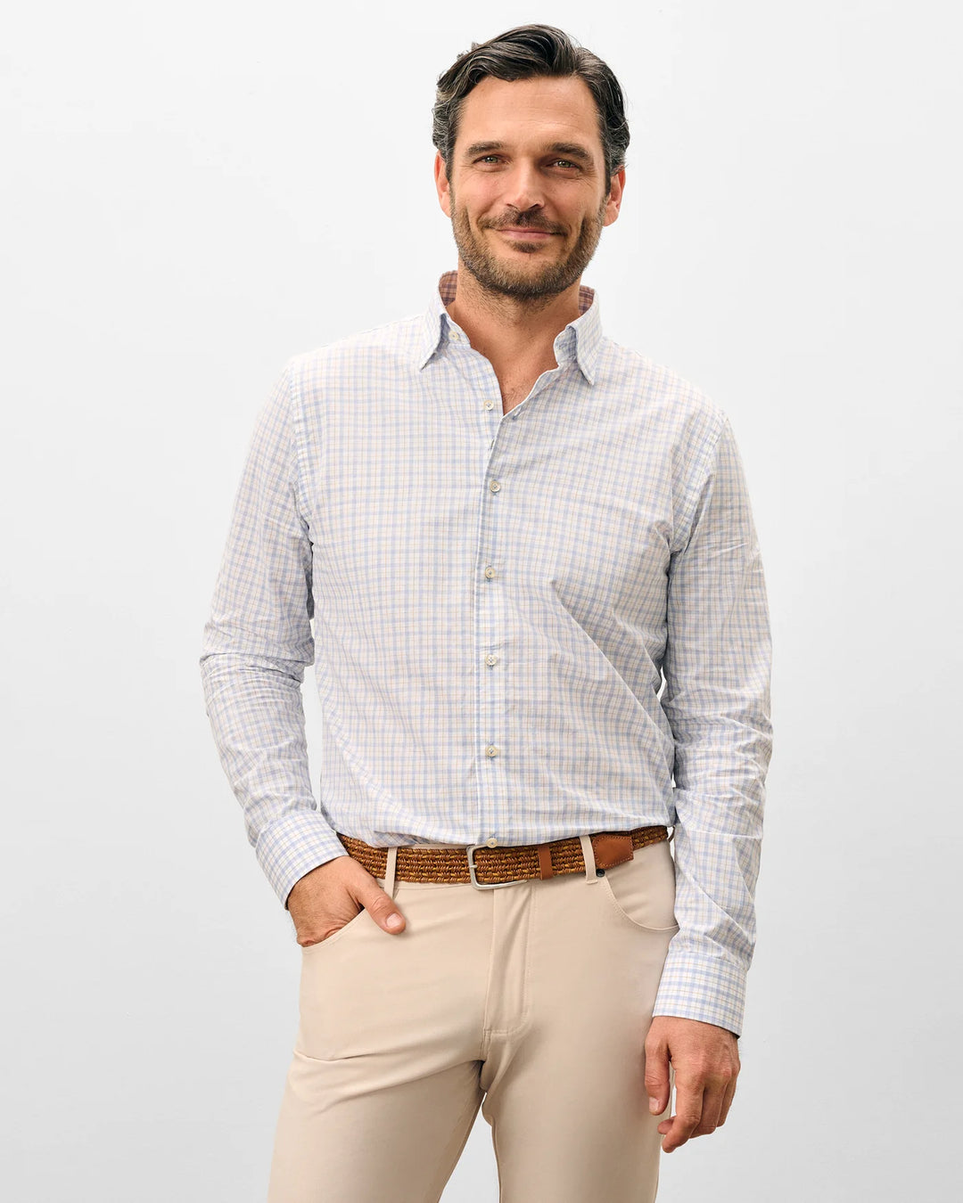 Trauber Top Shelf Button Down Shirt In Mid Blue