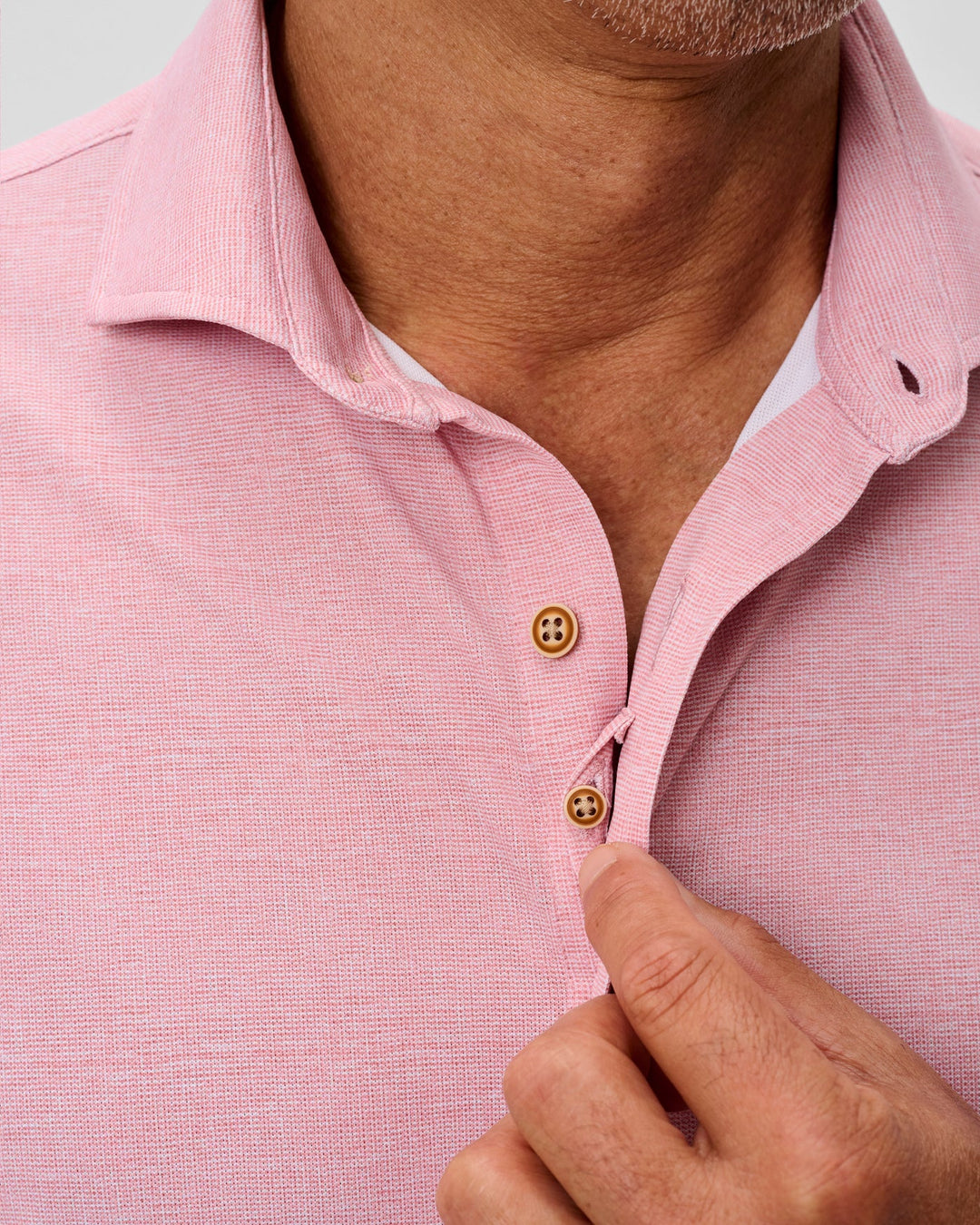 Breck Printed Mesh Short Sleeve Button Up Shirt In Snapper
