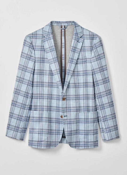 Samuel Top Shelf Printed Knit Sport Coat In Gulf Blue