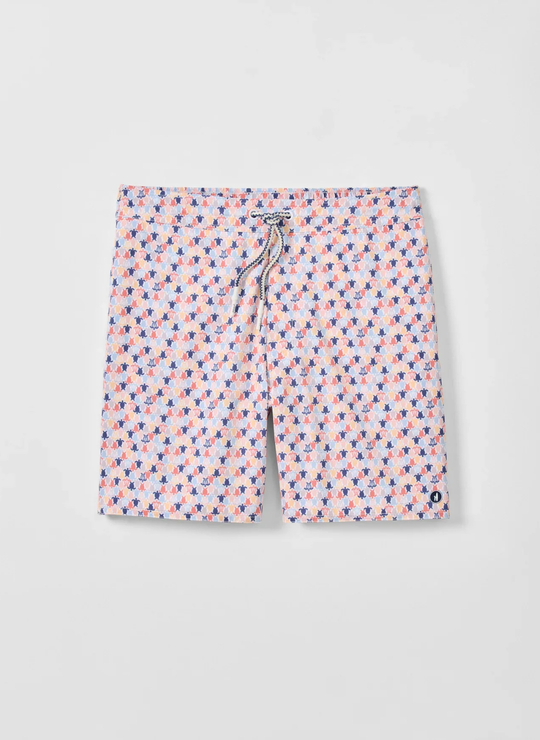 Shelly Half Elastic 7" Swim Trunks In White