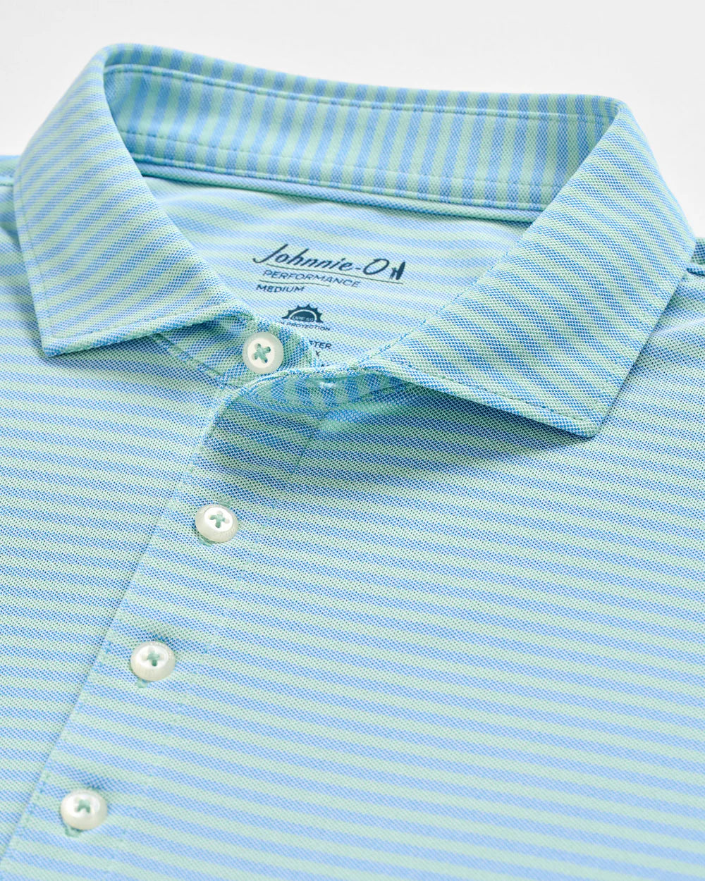 Performance Mesh Polo - Stetson Stripe in Macaw